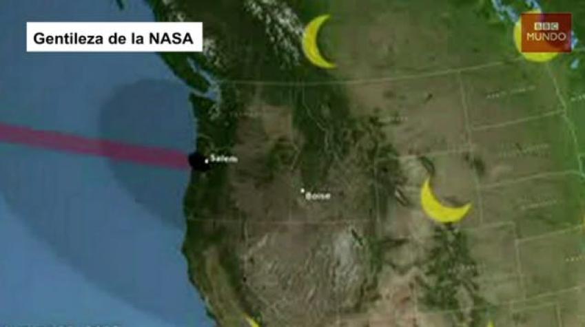 [VIDEO] ¿Cuál será el recorrido de la sombra del eclipse total de sol en Estados Unidos?