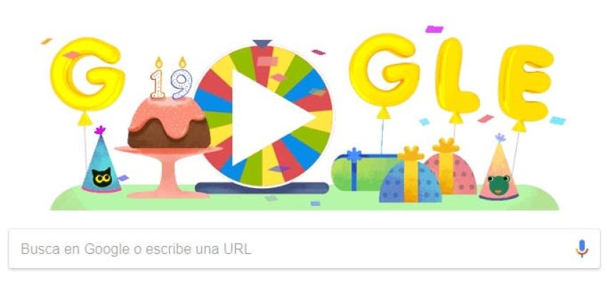 Google celebra su 19 aniversario con un doodle lleno de sorpresas