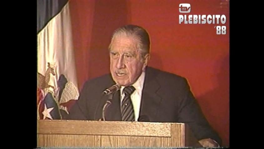 [VIDEO] Pinochet: "Plebiscito ha servido para demostrar el grado de lealtad de alguna gente"