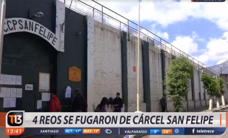 Cuatro reos se fugaron esta madrugada de la cárcel de San Felipe