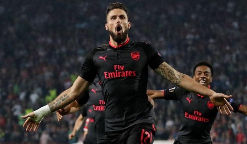 Sin Alexis y con agónico golazo de Giroud Arsenal FC vence a Estrella Roja por la Europa League