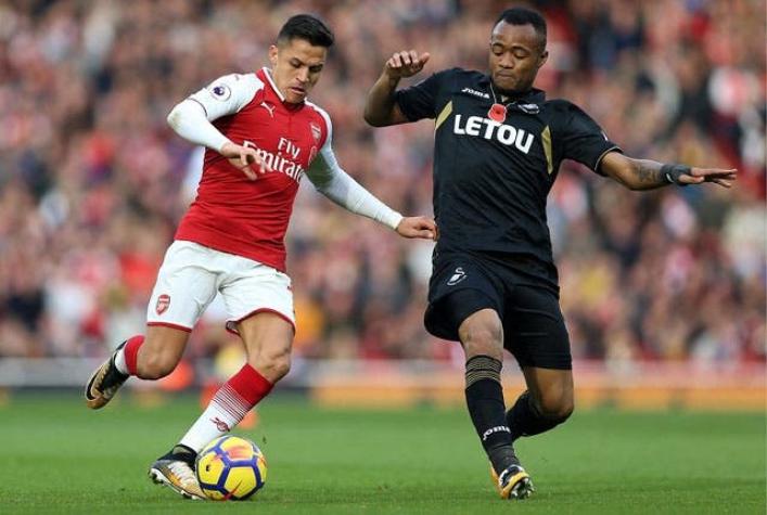 Alexis juega todo el partido en remontada de Arsenal FC sobre Swansea