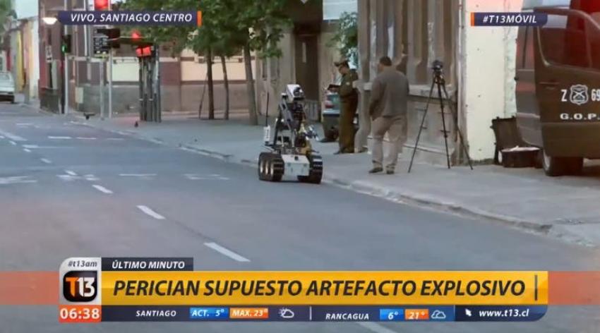 Corte de calles por supuesto artefacto explosivo en centro de Santiago