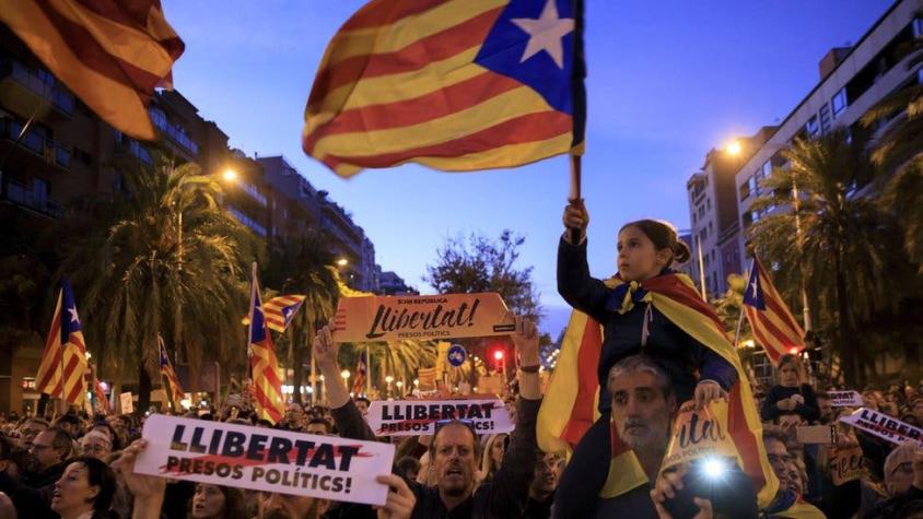 La multitudinaria manifestación en Barcelona por la liberación de los líderes independentistas