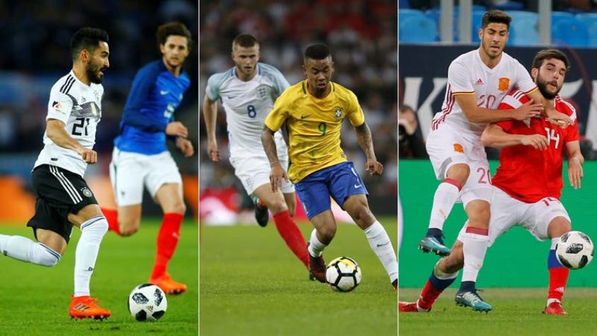 Alemania-Francia, Inglaterra-Brasil y Rusia-España igualan en amistosos de preparación al Mundial