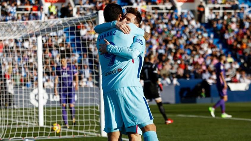 Suárez rompe su sequía con doblete en la goleada del Barcelona sobre Leganés