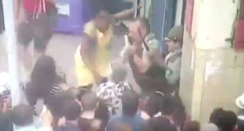 [VIDEO] Truba golpeó a Carabineros en Estación Central
