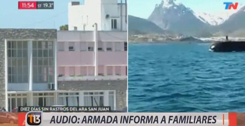 [VIDEO] Difunden audio del momento en que la armada argentina confirma explosión del subamarino