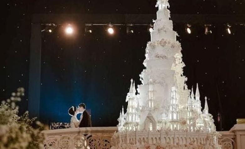 La aparatosa creación y montaje de un pastel de boda de 5 metros