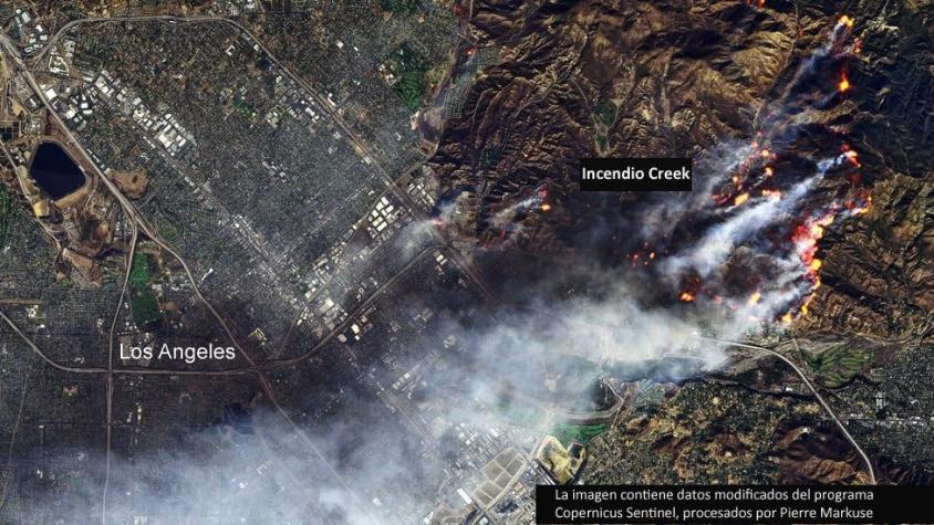 Así se ven desde el espacio los incendios que están consumiendo California