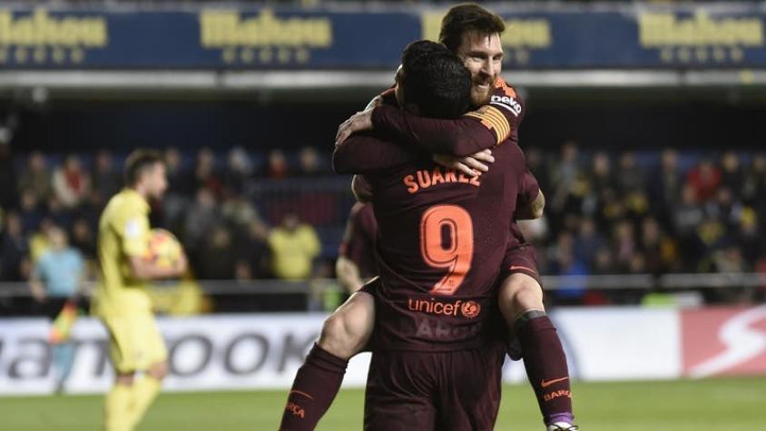 Suárez y Messi dan triunfo al Barcelona que sigue firme en el liderato de La Liga