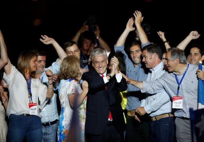 La celebración de Piñera en el centro de Santiago