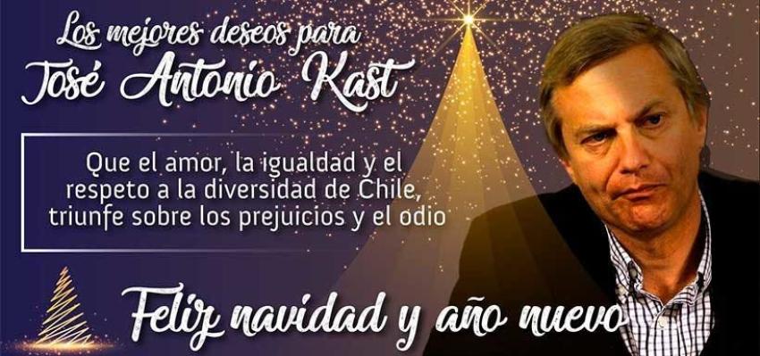 Movilh envió tarjeta de Navidad a José Antonio Kast