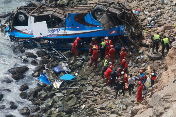 Cancillería descarta víctimas chilenas en accidente de bus en Perú