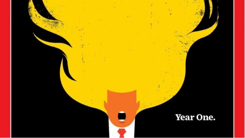 TIME dedica su portada al primer año del gobierno de Trump con un mandatario en llamas