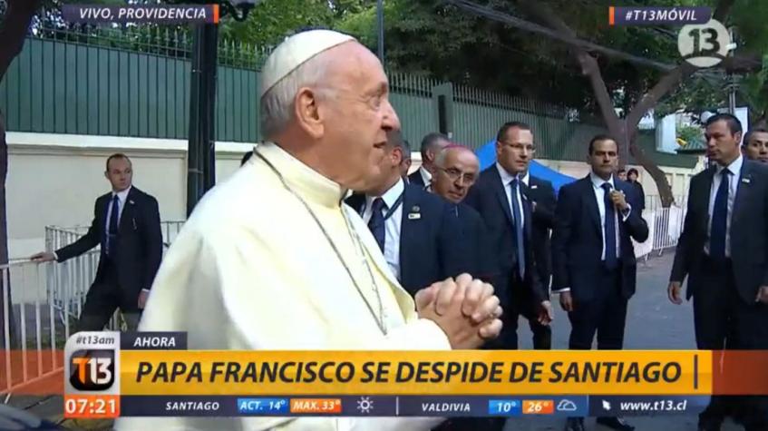 [VIDEO] Papa Francisco a la prensa: "Les quiero agradecer el servicio que ustedes han prestado"