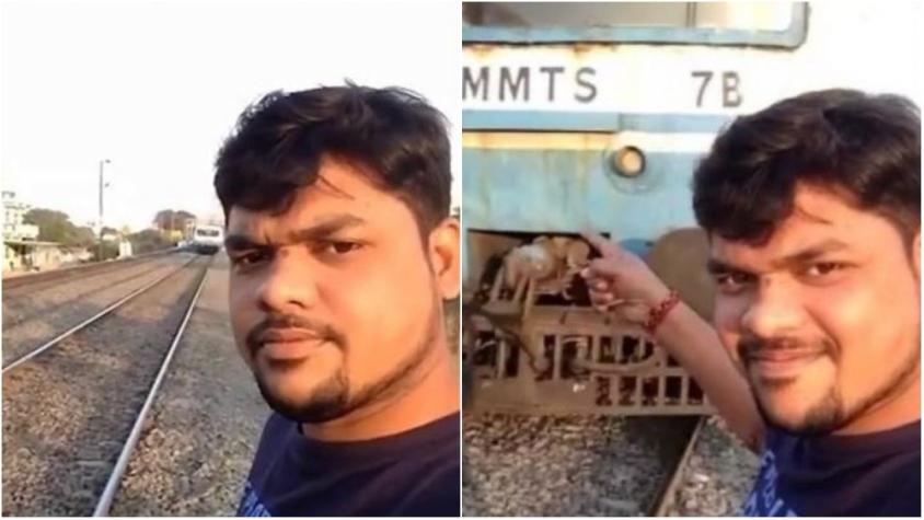 La selfie que casi le cuesta la vida a un joven en la India