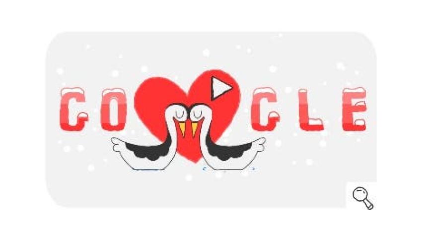 Google elogia a los enamorados en el día de San Valentín con un Doodle Olímpico