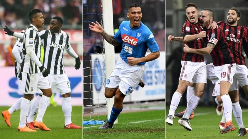 Napoli resiste la presión de la Juventus y AC Milan estira su invicto en Serie A