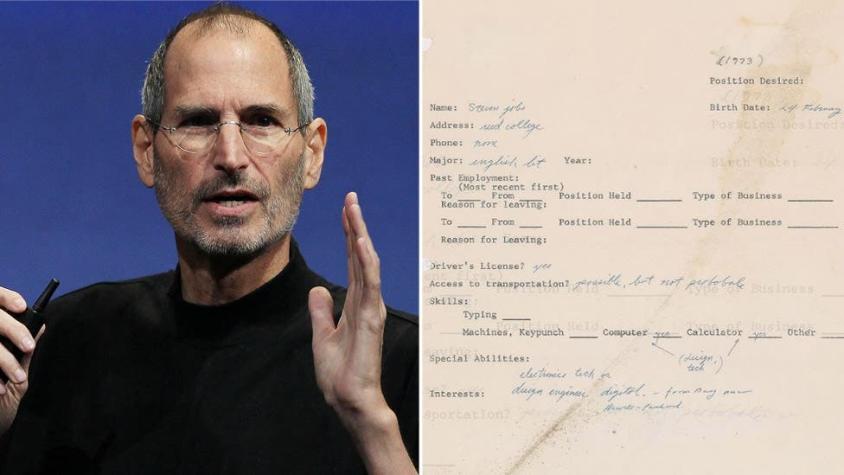 Lo que una desconocida solicitud de empleo de Steve Jobs revela sobre el fundador de Apple
