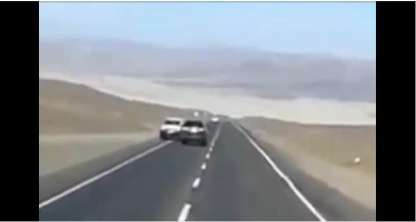Conductor genera indignación tras arriesgadas maniobras en ruta del norte del país