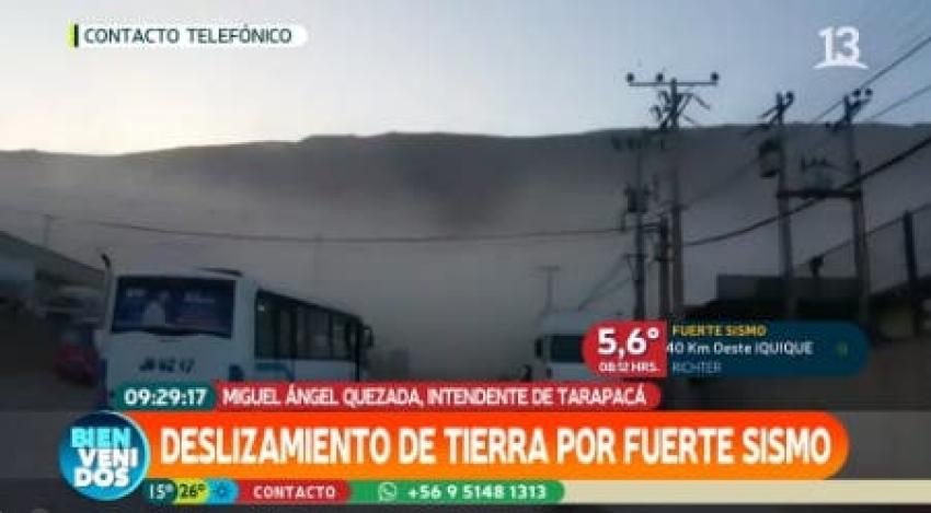 [VIDEO] Intendente de Tarapacá aclara que desprendimientos de tierra por sismo "fueron menores"