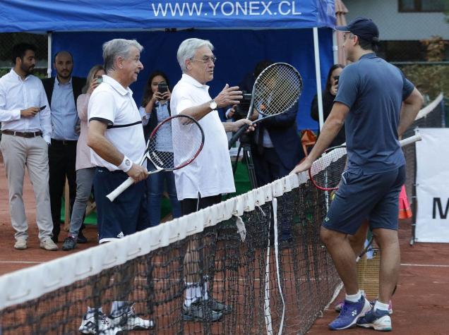 [VIDEO] Piñera celebra el "Día del Deporte" jugando tenis con Fernando González