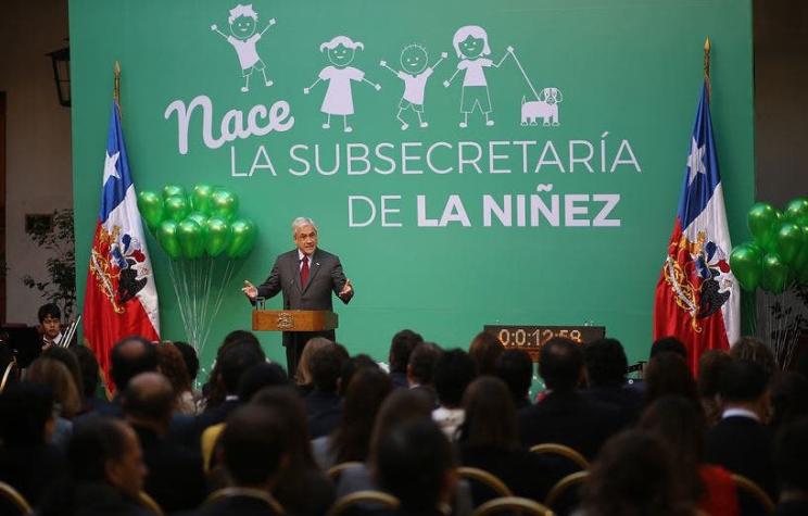 [VIDEO] Piñera promulga Subsecretaría de la Niñez aludiendo a "sentido de urgencia"