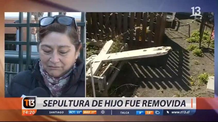 [VIDEO] Tumba de niño fue removida en cementerio de Chiguayante