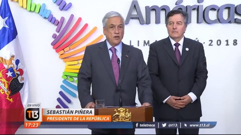 [VIDEO] Presidente Piñera entregó su balance de la Cumbre de Las Américas