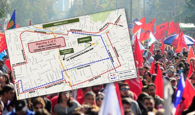 Marchas por Día del Trabajador: estos son los desvíos de este 1° de Mayo en Santiago