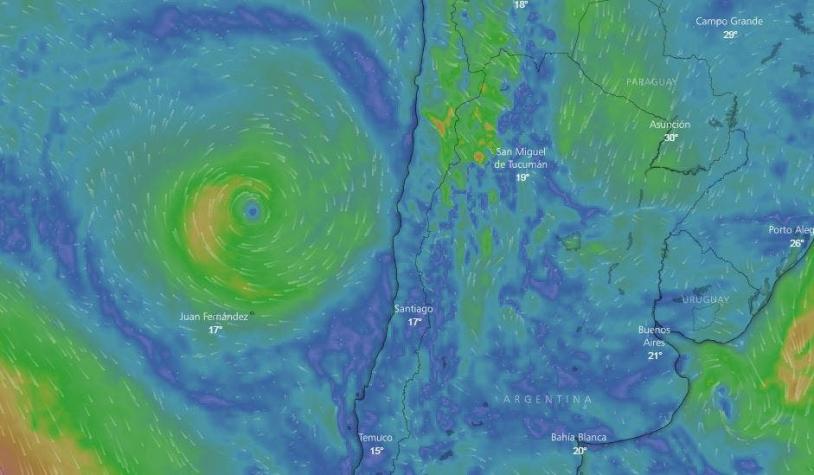 ¿Un ciclón? El inusual fenómeno climático cerca de las costas de Chile