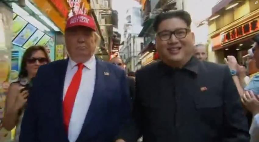 [VIDEO] Imitadores de Donald Trump y Kim Jong-Un sorprendieron con paseo de la mano en China
