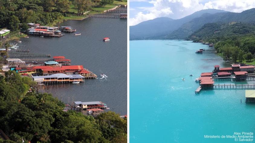El llamativo y preocupante caso del Coatepeque, el lago de El Salvador que cambia de color