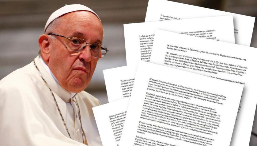 Exclusivo: Documento reservado del Papa a obispos revela fallas que descubrió en la Iglesia chilena