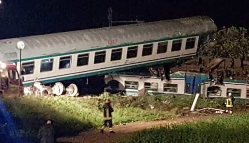 Dos muertos y varios heridos en descarrilamiento de un tren en Italia