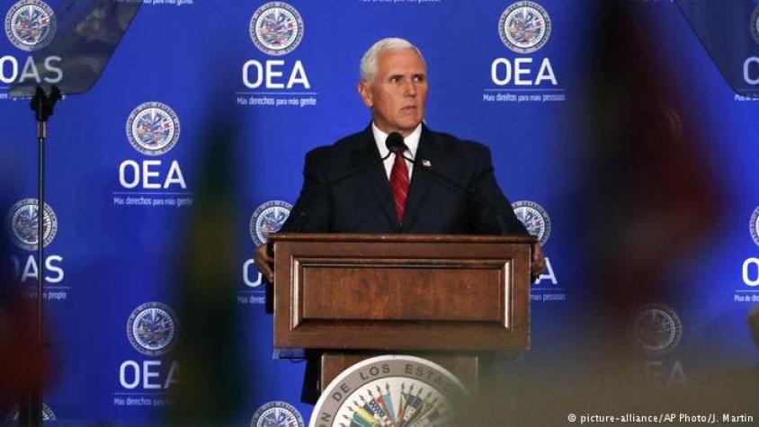 Pence pide expulsar a Venezuela de la OEA para devolver "libertad" al país