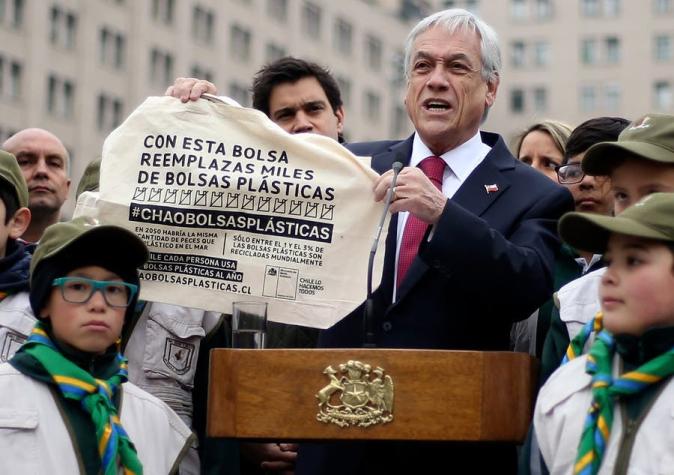 Piñera destaca ley que prohíbe uso de bolsas plásticas