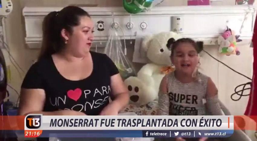 [VIDEO] Monserrat Sarmiento fue trasplantada con éxito