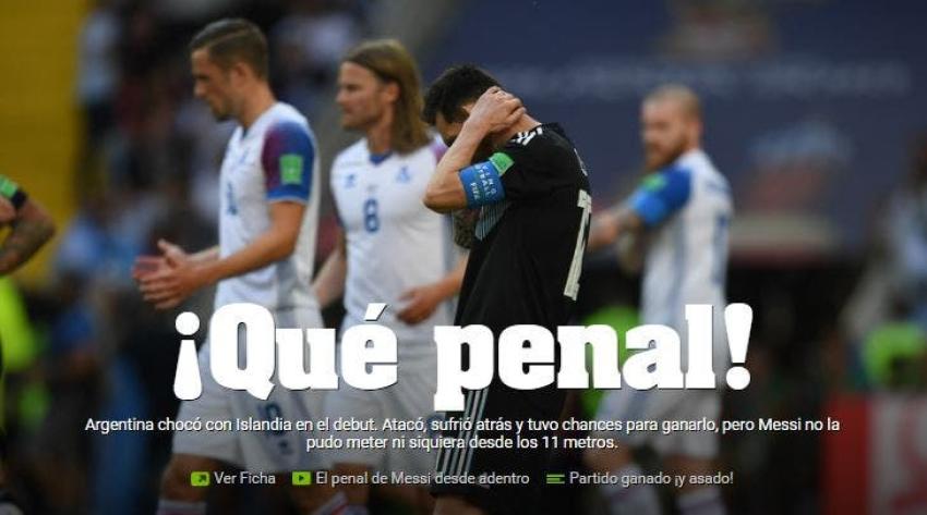 [FOTOS] Así reaccionó la prensa argentina tras el opaco empate frente a Islandia