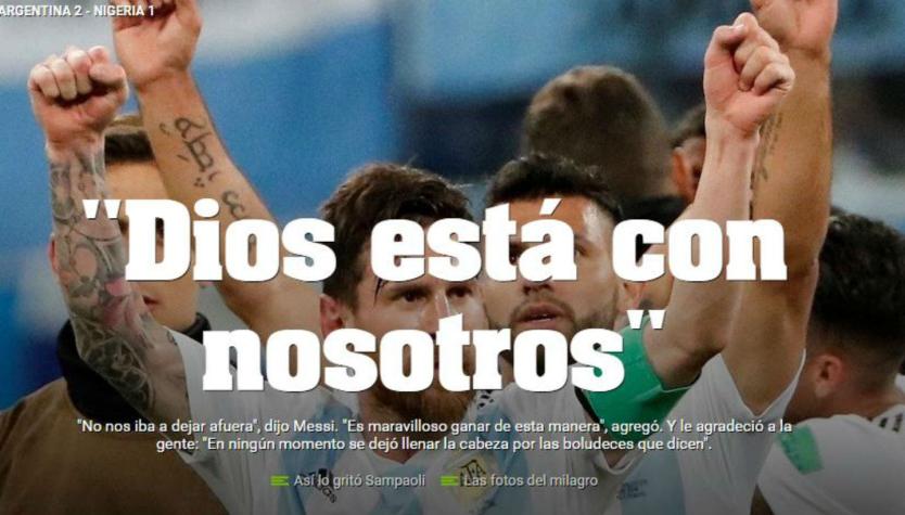 "Dios está con nosotros": Así reaccionó la prensa argentina tras el difícil triunfo ante Nigeria