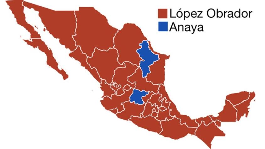 Elecciones en México: los únicos 2 estados de México que no votaron por López Obrador