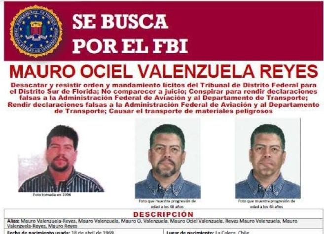 FBI reitera llamado a dar información sobre chileno buscado en EEUU con millonaria recompensa