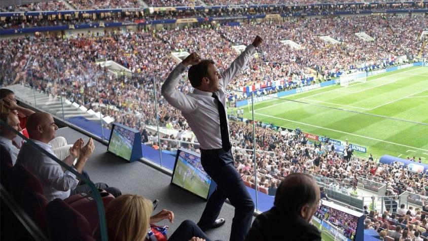 Mundial de Rusia 2018: las llamativas imágenes de Emmanuel Macron celebrando la victoria de Francia
