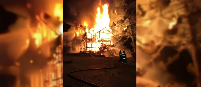 [VIDEO] Desconocidos queman casa de fundo ubicado en Contulmo