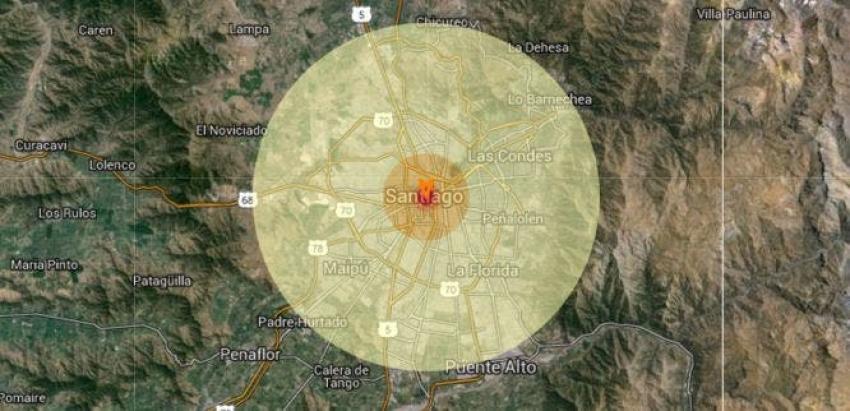 Así se vería Santiago si cayera una bomba atómica como la de Hiroshima