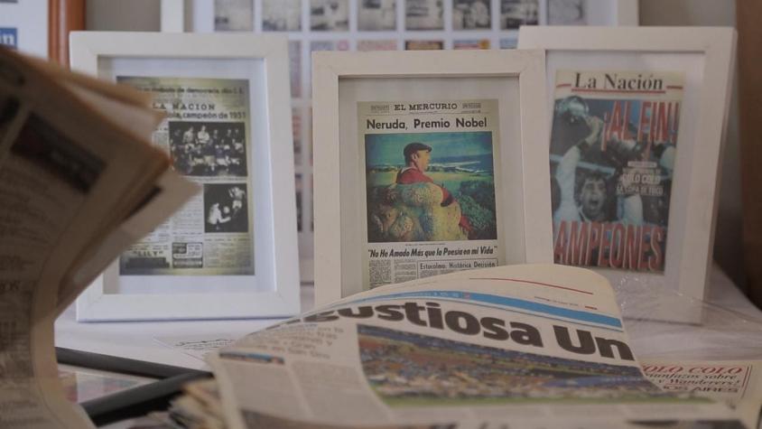 [VIDEO] #CómoLoHizo: Convirtió portadas de diario en cuadros