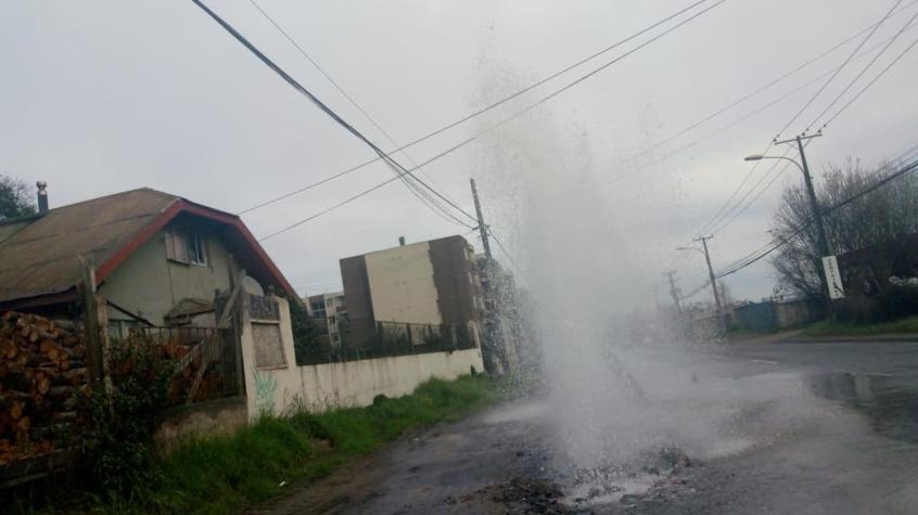 [FOTOS] Reportan rotura de matriz en Concepción