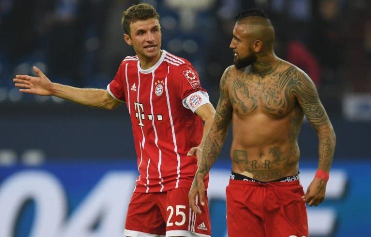 El "homenaje" de Müller a Vidal tras obtener la Supercopa de Alemania con el Bayern