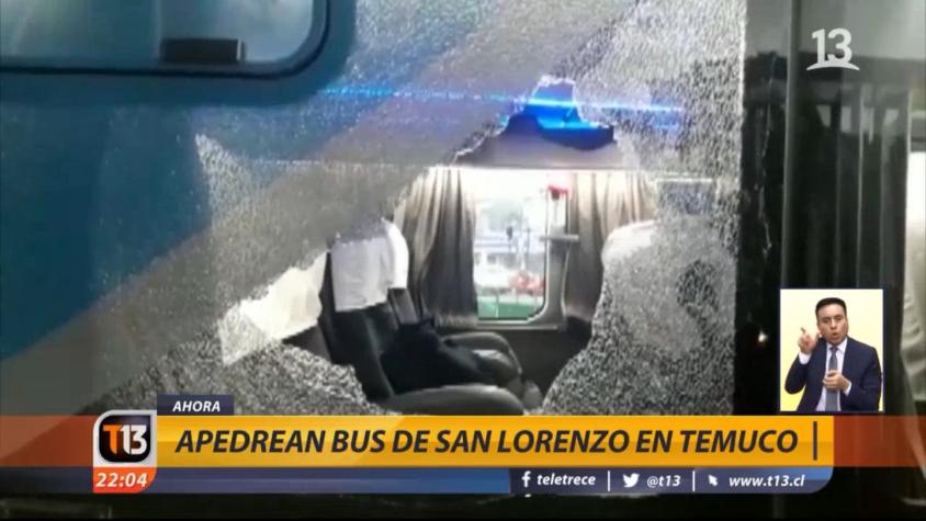 [VIDEO] Bus de San Lorenzo fue apedreado en su llegada a Temuco